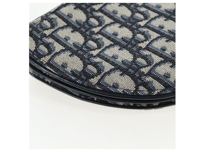 Borsa a tracolla Christian Dior Trotter Canvas Saddle Navy Gold Auth 206735V D'oro Blu navy - vista 18