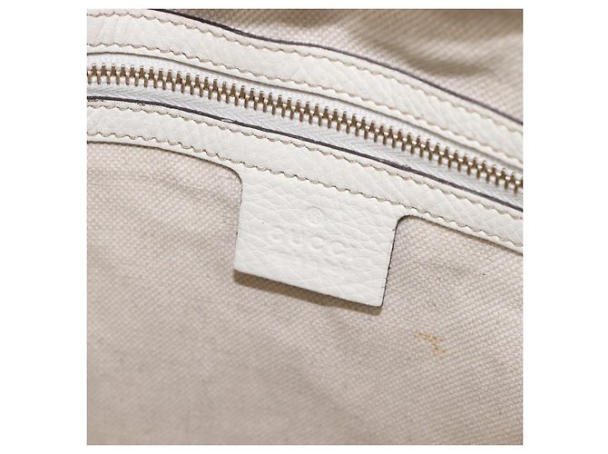 Borsa a tracolla GUCCI Sherry Line Horsebit in pelle Bianco Oro 247604 Auth LN087V - vista 22