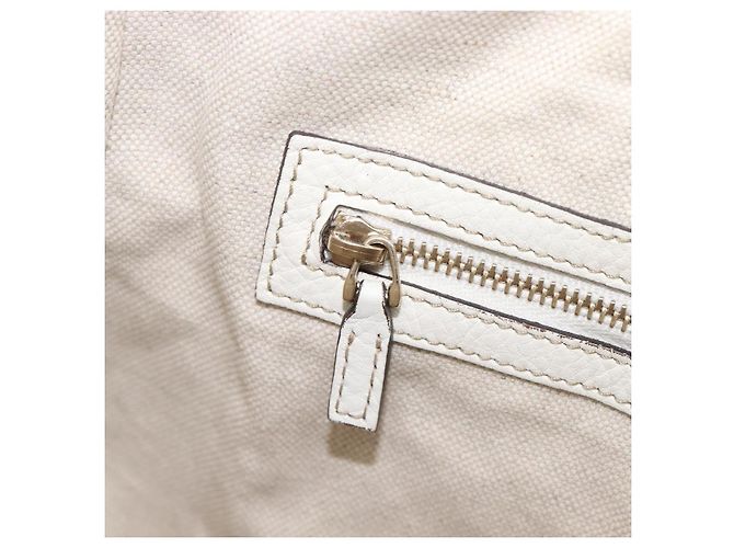 Borsa a tracolla GUCCI Sherry Line Horsebit in pelle Bianco Oro 247604 Auth LN087V - vista 25