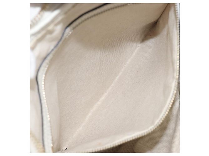 Borsa a tracolla GUCCI Sherry Line Horsebit in pelle Bianco Oro 247604 Auth LN087V - vista 26