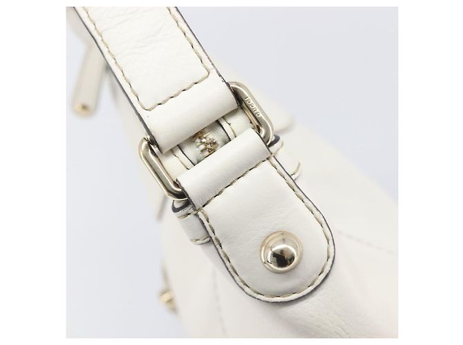 Borsa a tracolla GUCCI Sherry Line Horsebit in pelle Bianco Oro 247604 Auth LN087V - vista 9