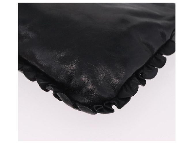 Borsa a Tracolla Miu Miu Vitellolux Black Gold Auth 206868V Nero D'oro - vista 14