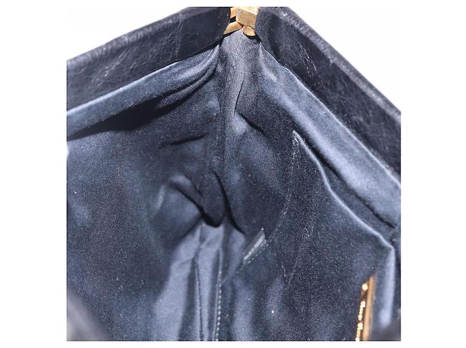 Borsa a Tracolla Miu Miu Vitellolux Black Gold Auth 206868V Nero D'oro - vista 20