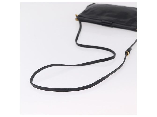 Borsa a Tracolla Miu Miu Vitellolux Black Gold Auth 206868V Nero D'oro - vista 7