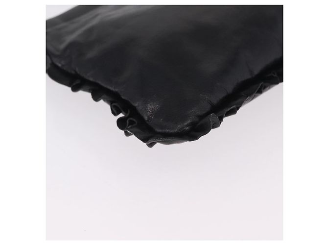 Borsa a Tracolla Miu Miu Vitellolux Black Gold Auth 206868V Nero D'oro - vista 9
