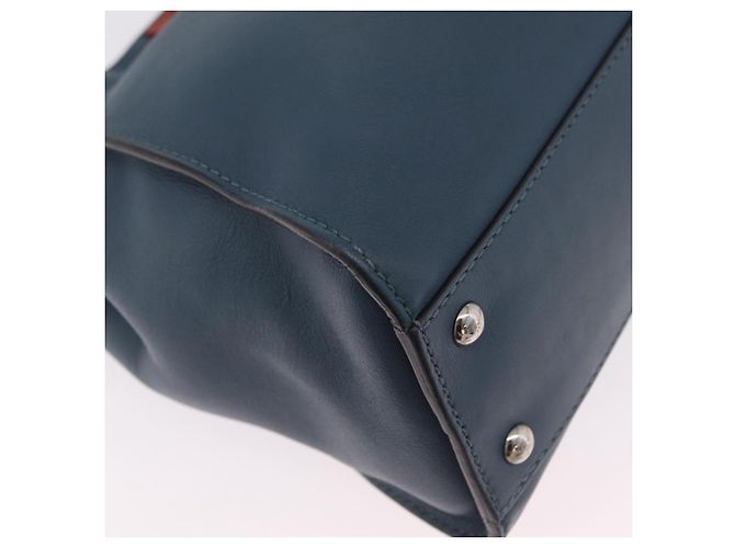 Borsa a mano FENDI Peek A Boo in pelle 2way Blu Argento 8BN290 Auth ka6482V - vista 19