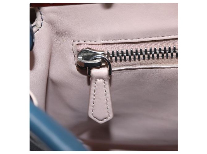 Borsa a mano FENDI Peek A Boo in pelle 2way Blu Argento 8BN290 Auth ka6482V - vista 28