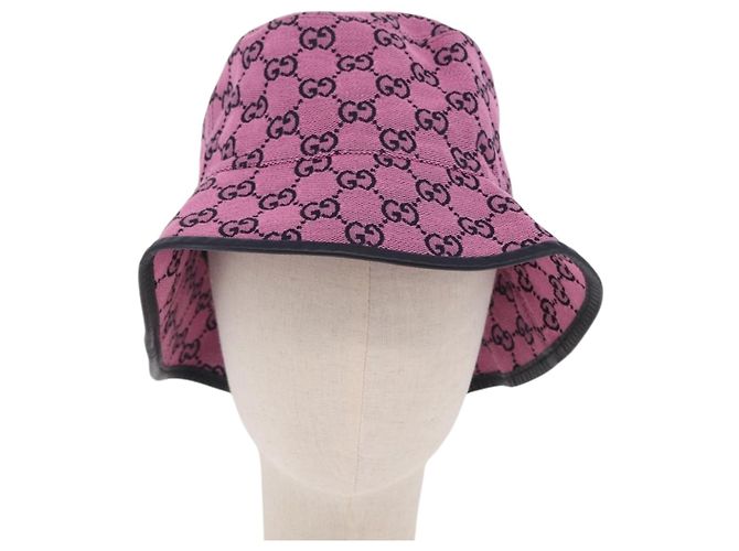 GUCCI GG Canvas Bucket Hat Pink Silver 656573 Auth BA16212V Silber - Ansicht 13