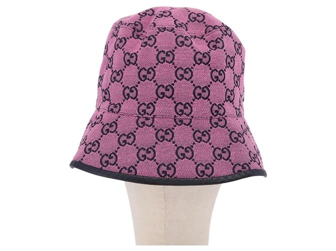 GUCCI GG Canvas Bucket Hat Pink Silver 656573 Auth BA16212V Silber - Ansicht 2
