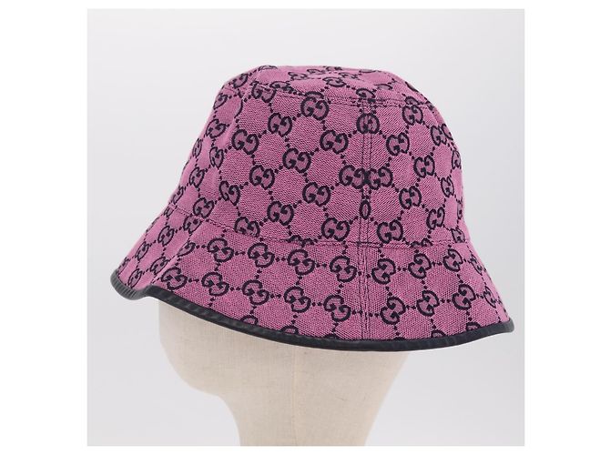 GUCCI GG Canvas Bucket Hat Pink Silver 656573 Auth BA16212V Silber - Ansicht 3