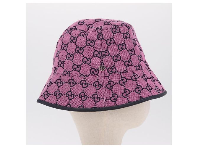 GUCCI GG Canvas Bucket Hat Pink Silver 656573 Auth BA16212V Silber - Ansicht 4