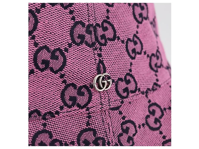 GUCCI GG Canvas Bucket Hat Pink Silver 656573 Auth BA16212V Silber - Ansicht 5