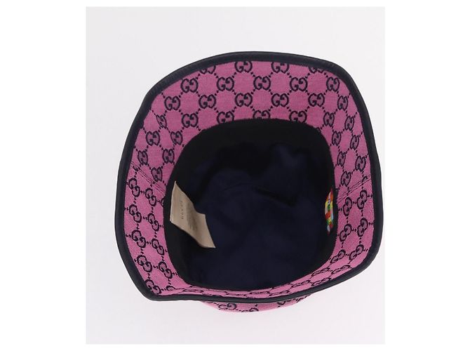 GUCCI GG Canvas Bucket Hat Pink Silver 656573 Auth BA16212V Silber - Ansicht 6