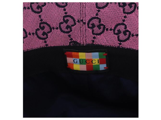 GUCCI GG Canvas Bucket Hat Pink Silver 656573 Auth BA16212V Silber - Ansicht 7