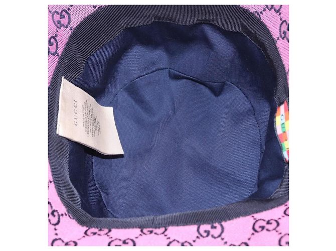 GUCCI GG Canvas Bucket Hat Pink Silver 656573 Auth BA16212V Silber - Ansicht 9