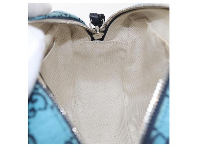 Borsa a tracolla GUCCI GG Marmont GG Canvas con catena Blu Argento 447632 Auth ka6443V - vista 22