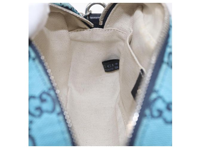 Borsa a tracolla GUCCI GG Marmont GG Canvas con catena Blu Argento 447632 Auth ka6443V - vista 23