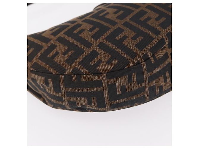 Borsa a Tracolla FENDI Zucca Canvas Mamma Baguette Marrone Nero Auth am12730M - vista 17