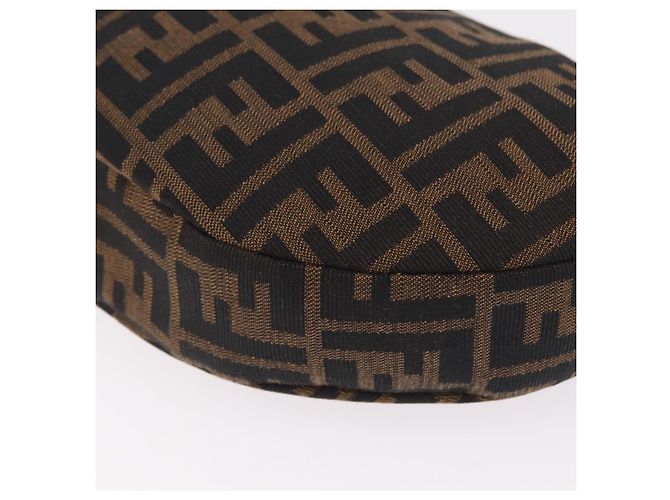 Borsa a Tracolla FENDI Zucca Canvas Mamma Baguette Marrone Nero Auth am12730M - vista 18