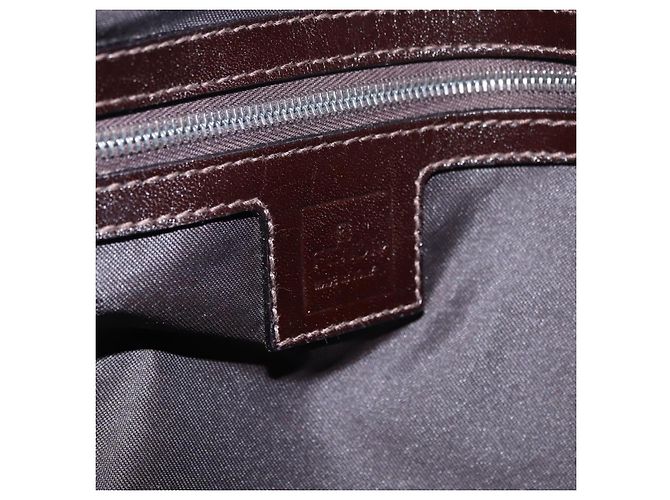 Borsa a Tracolla FENDI Zucca Canvas Mamma Baguette Marrone Nero Auth am12730M - vista 26