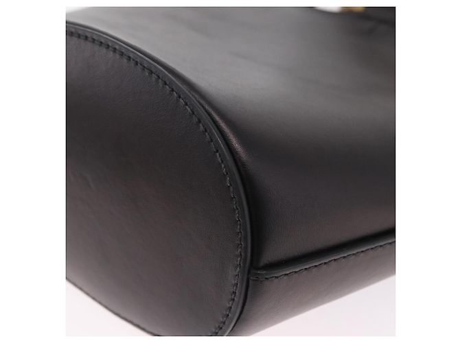 Bolso de mano Miu Miu con asa de bambú en cuero 2way Negro Oro Auth 206928M Dorado - vista 10