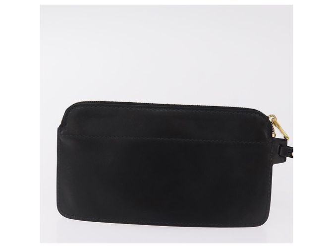 Bolso de mano Miu Miu con asa de bambú en cuero 2way Negro Oro Auth 206928M Dorado - vista 21