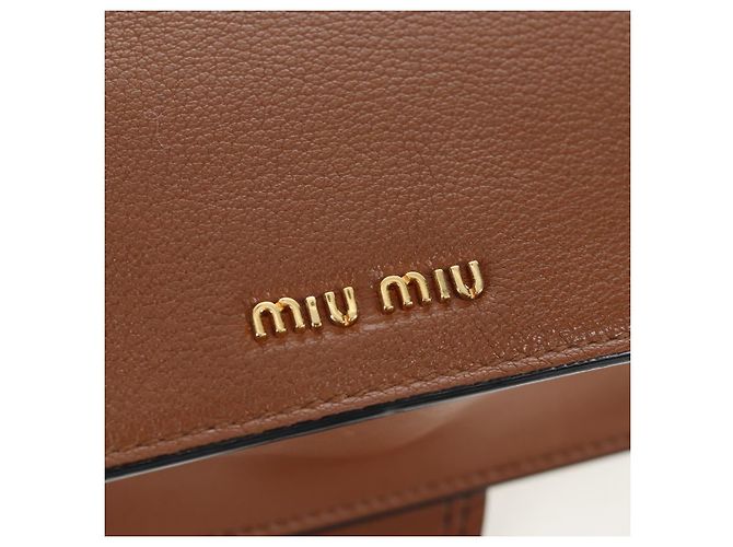 Borsa a tracolla Miu Miu in pelle marrone oro Auth 206727M D'oro - vista 19