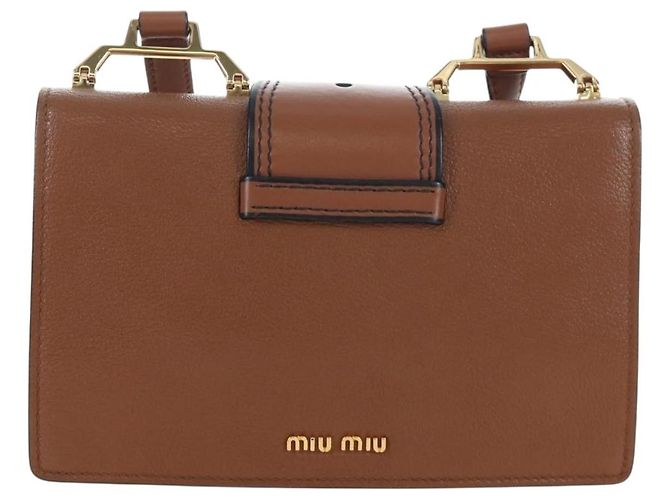 Borsa a tracolla Miu Miu in pelle marrone oro Auth 206727M D'oro - vista 2