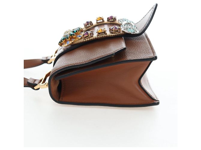 Borsa a tracolla Miu Miu in pelle marrone oro Auth 206727M D'oro - vista 3