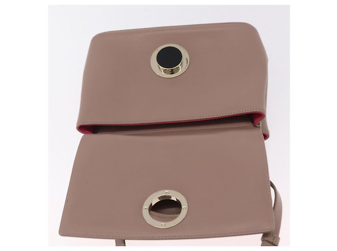 Bulgari Borsa BVLGARI Duet in pelle 2way Beige Gold Auth hk4163A D'oro - vista 10