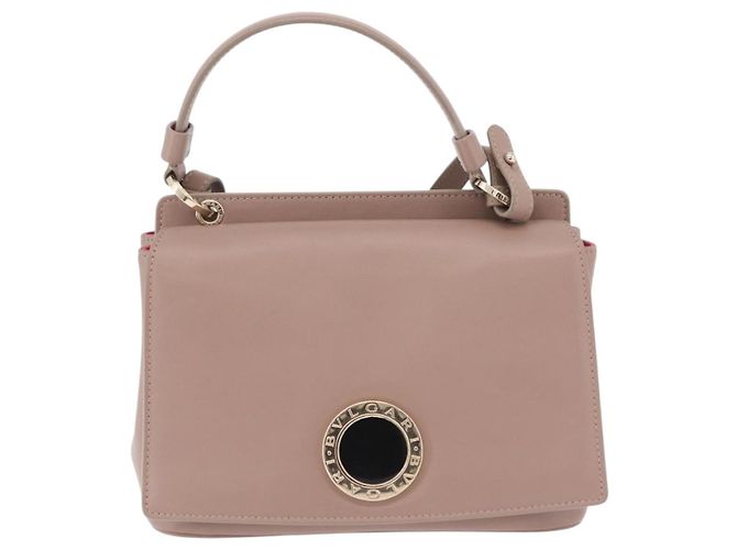 Bulgari Borsa BVLGARI Duet in pelle 2way Beige Gold Auth hk4163A D'oro - vista 13