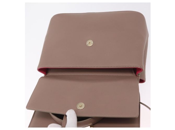 Bulgari Borsa BVLGARI Duet in pelle 2way Beige Gold Auth hk4163A D'oro - vista 25