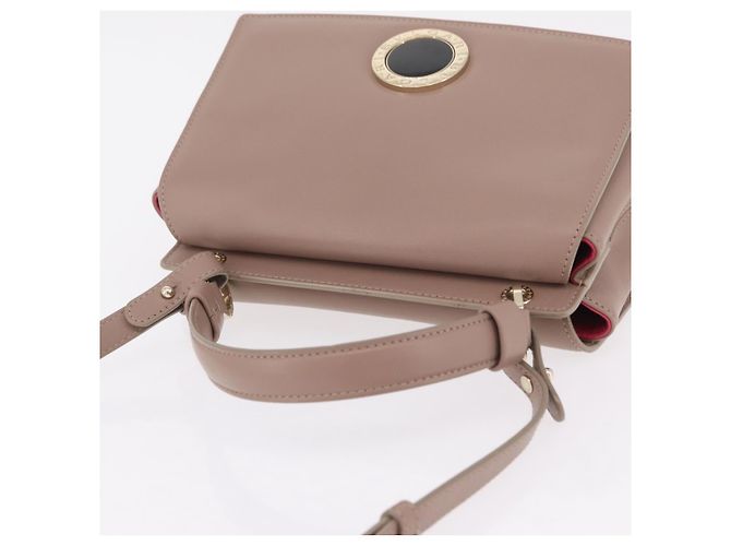 Bulgari Borsa BVLGARI Duet in pelle 2way Beige Gold Auth hk4163A D'oro - vista 6