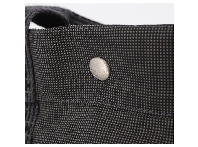 Hermès Borsa a mano HERMES Her Line MM Canvas Grigio Argento Auth 206892A Marrone - vista 18