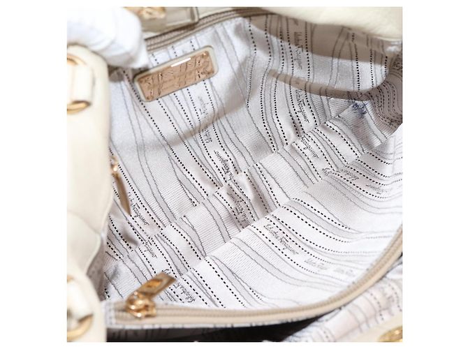 Borsa a tracolla Salvatore Ferragamo Vala in pelle 2way Ivory Gold Tone Auth 207588 Crudo - vista 11