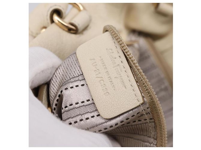 Borsa a tracolla Salvatore Ferragamo Vala in pelle 2way Ivory Gold Tone Auth 207588 Crudo - vista 12