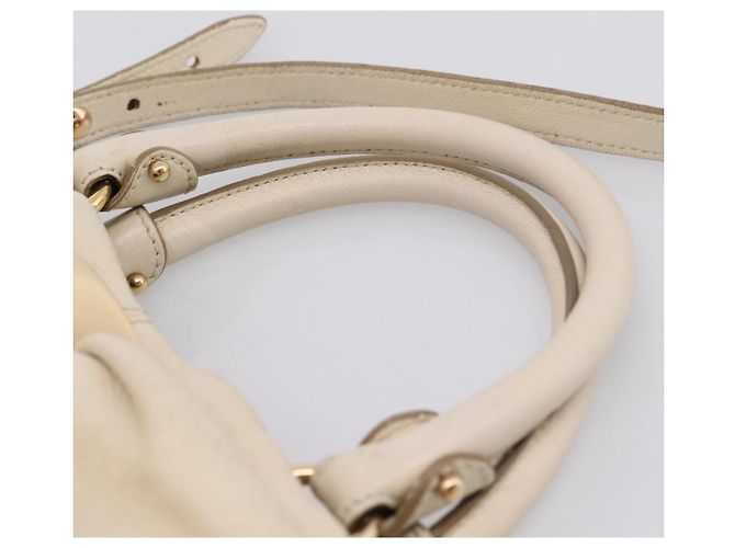Borsa a tracolla Salvatore Ferragamo Vala in pelle 2way Ivory Gold Tone Auth 207588 Crudo - vista 15
