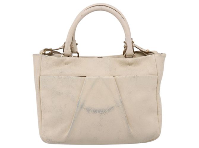 Borsa a tracolla Salvatore Ferragamo Vala in pelle 2way Ivory Gold Tone Auth 207588 Crudo - vista 2