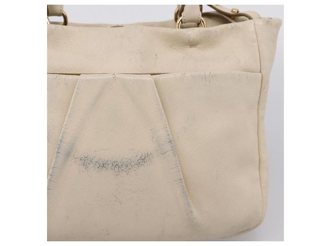 Borsa a tracolla Salvatore Ferragamo Vala in pelle 2way Ivory Gold Tone Auth 207588 Crudo - vista 4