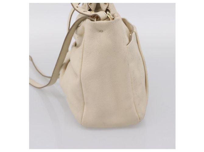 Borsa a tracolla Salvatore Ferragamo Vala in pelle 2way Ivory Gold Tone Auth 207588 Crudo - vista 6