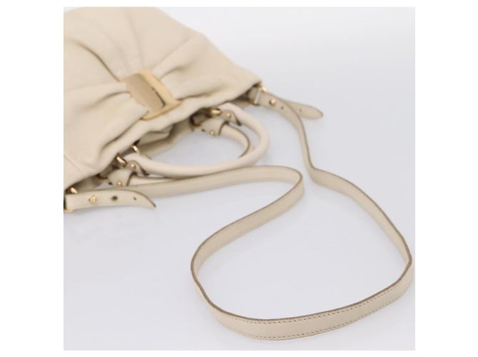 Borsa a tracolla Salvatore Ferragamo Vala in pelle 2way Ivory Gold Tone Auth 207588 Crudo - vista 9