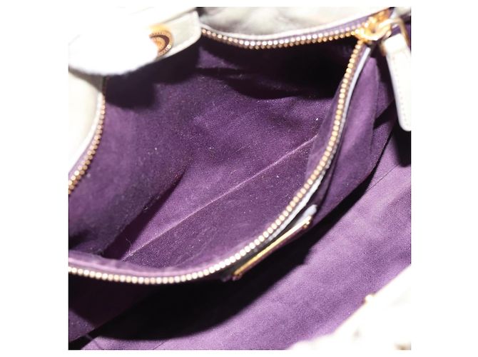 Miu Miu Vitellolux Handtasche Leder 2way Grau Goldfarben Auth 207557V Braun - Ansicht 24