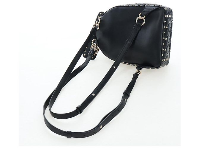 Zaino Valentino Rock Studs in pelle nera e oro autentico 206755V Nero D'oro - vista 10