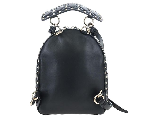 Zaino Valentino Rock Studs in pelle nera e oro autentico 206755V Nero D'oro - vista 2