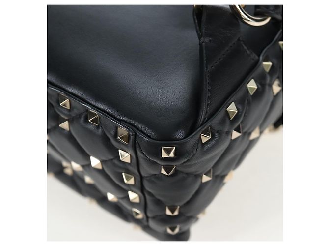 Zaino Valentino Rock Studs in pelle nera e oro autentico 206755V Nero D'oro - vista 21
