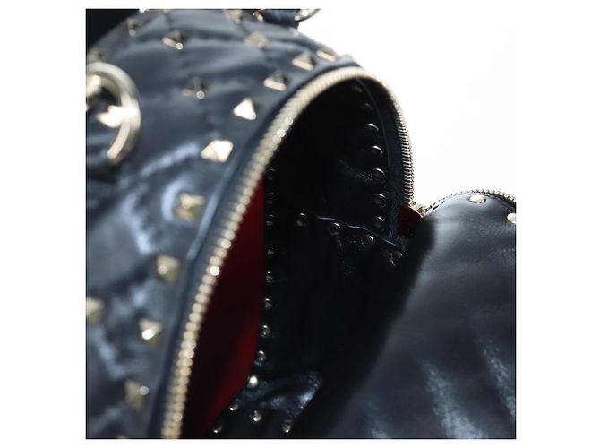 Zaino Valentino Rock Studs in pelle nera e oro autentico 206755V Nero D'oro - vista 26