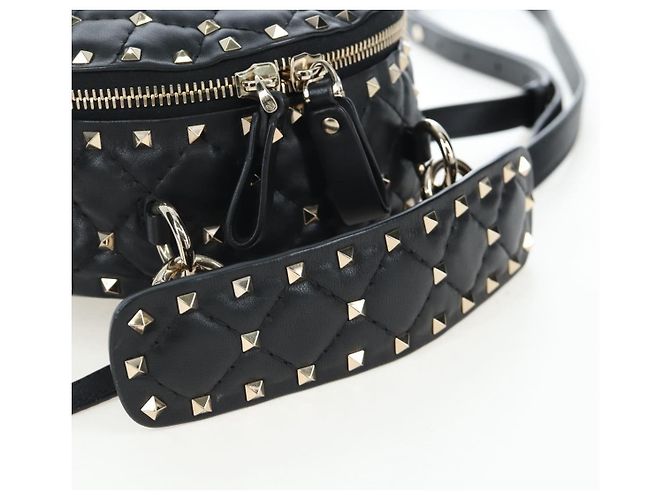 Zaino Valentino Rock Studs in pelle nera e oro autentico 206755V Nero D'oro - vista 7
