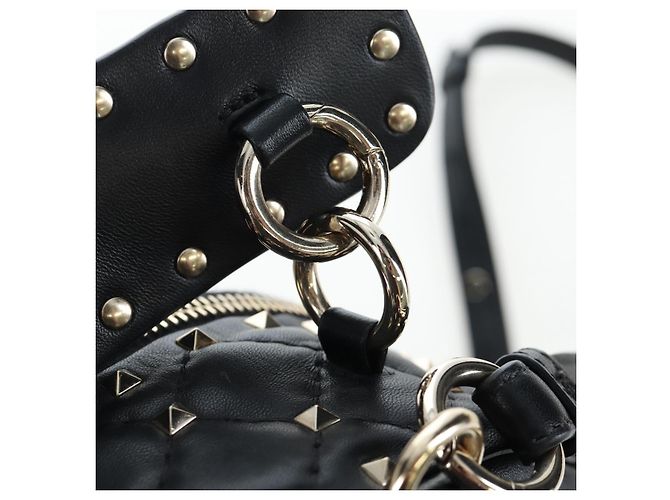 Zaino Valentino Rock Studs in pelle nera e oro autentico 206755V Nero D'oro - vista 9