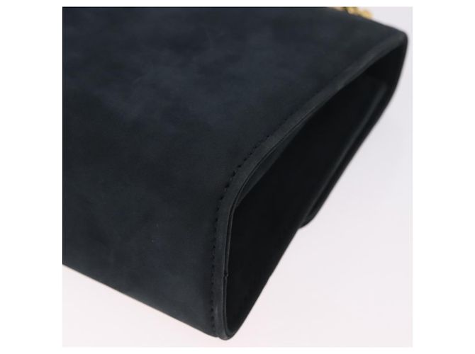 Borsa a tracolla Salvatore Ferragamo Gancini in camoscio blu navy e tono oro Auth ka6530A - vista 19