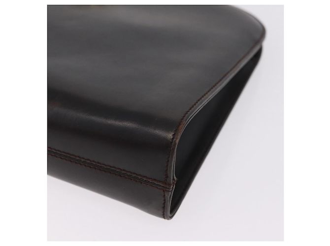 Borsa a tracolla Salvatore Ferragamo Gancini Chain in pelle marrone e oro Auth ka6429A - vista 15